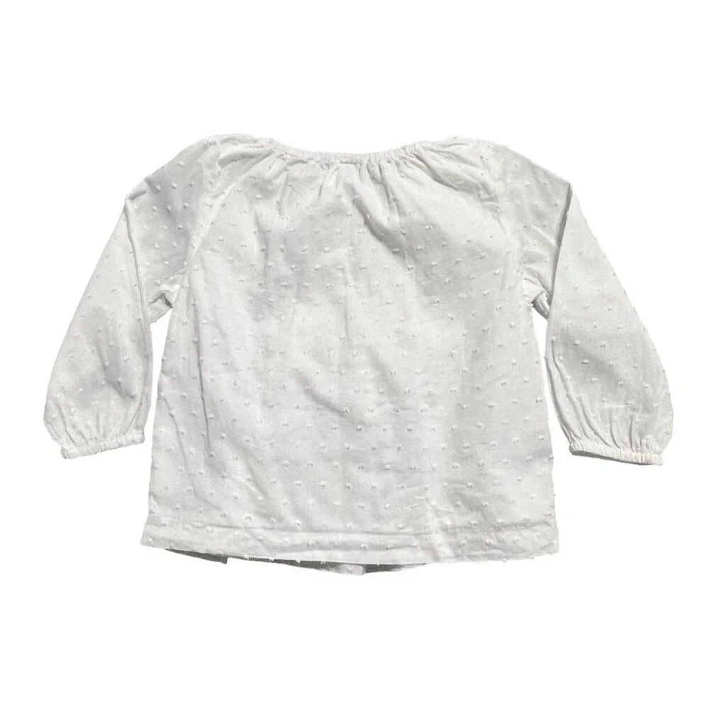 Old Navy 12-18m White Swiss Dot Blouse